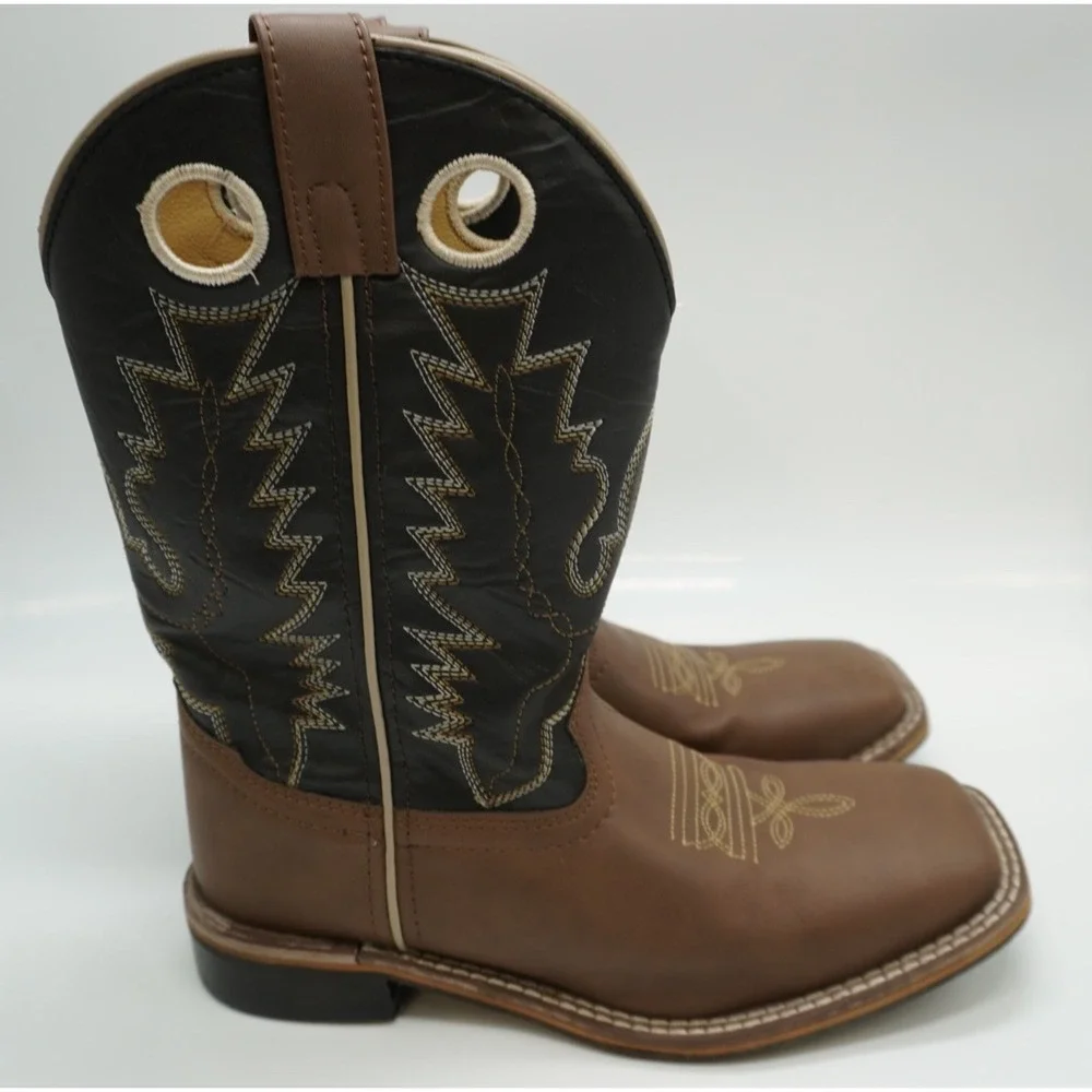 Smoky Mountain Boots Kids Denver Brown Black Western Cowboy Boots 1685Y Size 4R